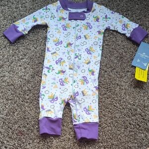 Mac & Moon Kids Footie with Purple Accents